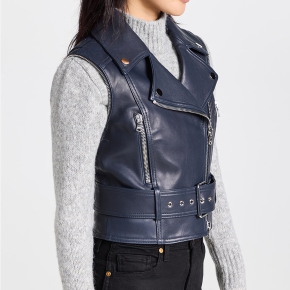 Veronica Beard Jylan Moto Jacket Navy - Picture 3 of 11